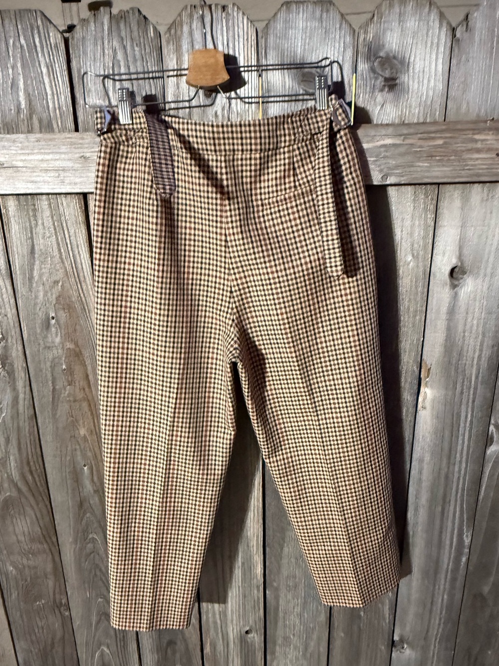 MONSE Brown Checked Cropped Ankle Pants - Picture 5 of 7